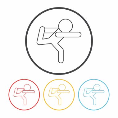 Yoga satır simge vektör çizim