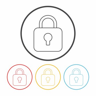 kilit satır simge vektör çizim