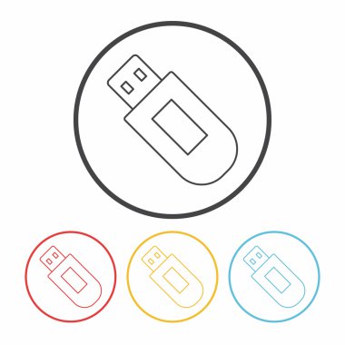 USB çizgi simge vektör çizim