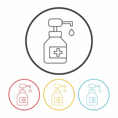 Tıp şişe satır simge vektör çizim