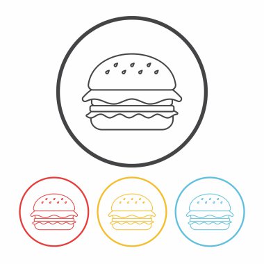 Hamburger satır simge vektör çizim