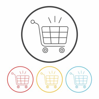 alışveriş sepeti satır simge vektör çizim