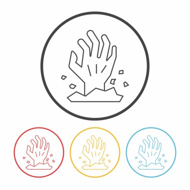 Halloween canavar satır simge vektör çizim