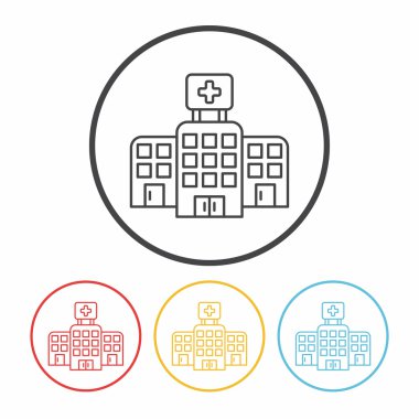 satır simge vektör çizim bina hastane