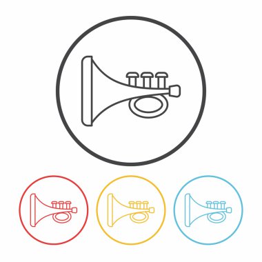 Bebek oyuncak trompet satırını simge vektör çizim