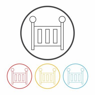 Bebek yatak satır simge vektör çizim