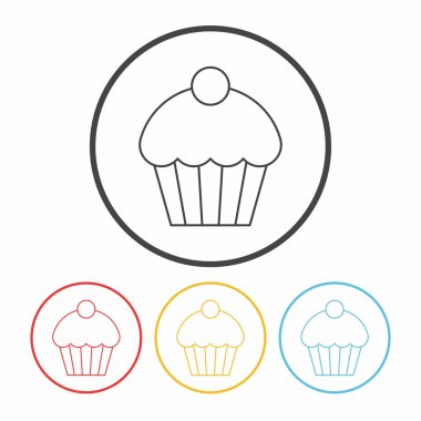 cupcake satır simge vektör çizim