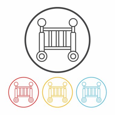 Bebek yatak satır simge vektör çizim