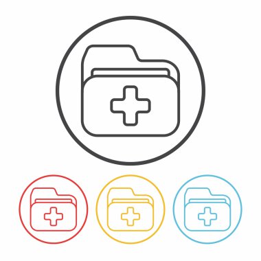 Sağlık dosyası satırı simge vektör çizim