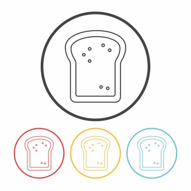 tost satır simge vektör çizim ekmek