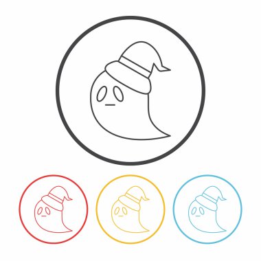 Halloween canavar satır simge vektör çizim