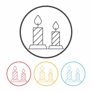 Cadılar Bayramı mum satır simge vektör çizim