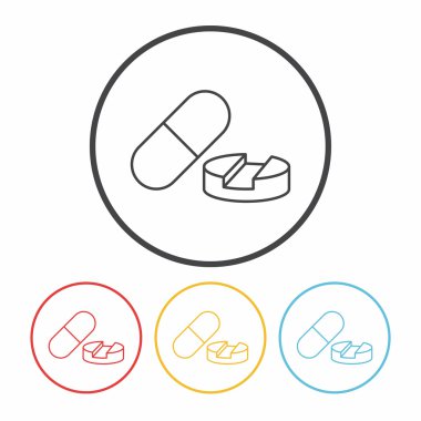 Tıp satır simge vektör çizim