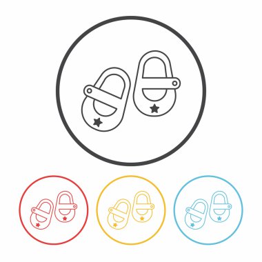 bebek ayakkabıları satır simge vektör çizim