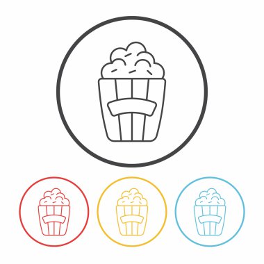 Tiyatro içecekler ve patlamış mısır satırı simgesi