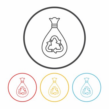 çöp torbası satır simge vektör çizim