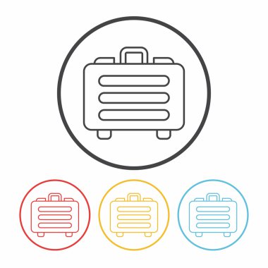 Finansal güvenlik çanta satır simge vektör çizim