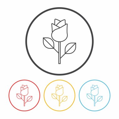 çiçek buketi satır simge vektör çizim