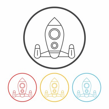 Uzay gemisi çizgi simgesi