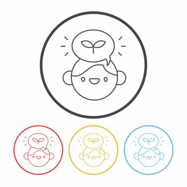 Çevre bilinci kişi line simgesi simgesi öğesi