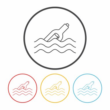 Bir şişe doğrultusunda simgesi simgesi eleman iletide