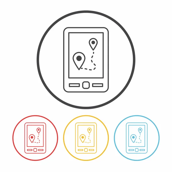 Icono de línea de mapa GPS vector ilustración — Vector de stock