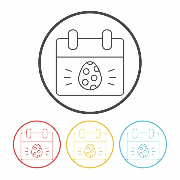 Paskalya yumurtası satır simge vektör çizim — Stok Vektör
