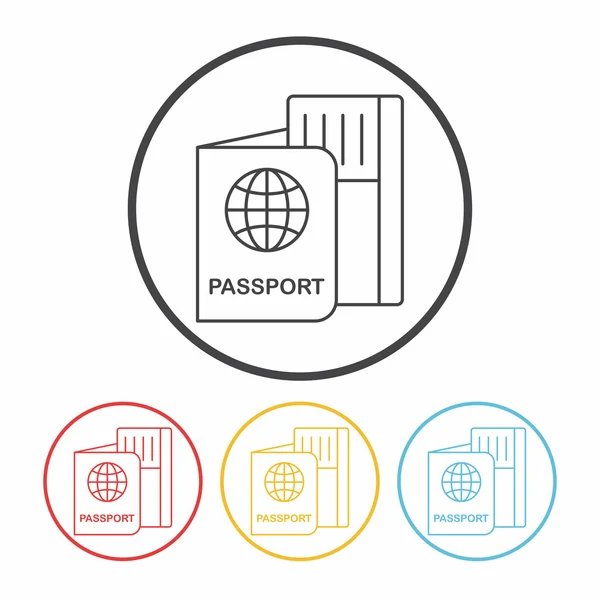 Línea de pasaporte icono vector ilustración — Vector de stock