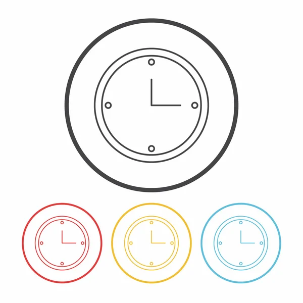 Linea dell'orologio icona vettoriale illustrazione — Vettoriale Stock