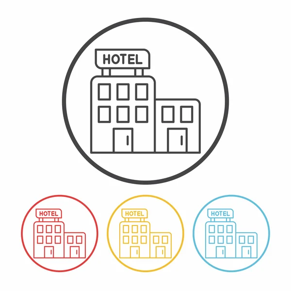 Línea de hotel icono vector ilustración — Vector de stock