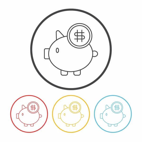 Piggy bank line icon vector illustration — Stock Vector