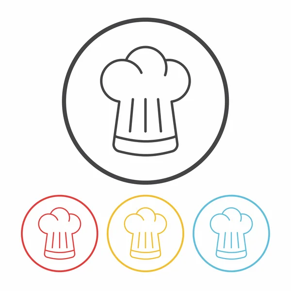 Chef linea cappello icona vettoriale illustrazione — Vettoriale Stock