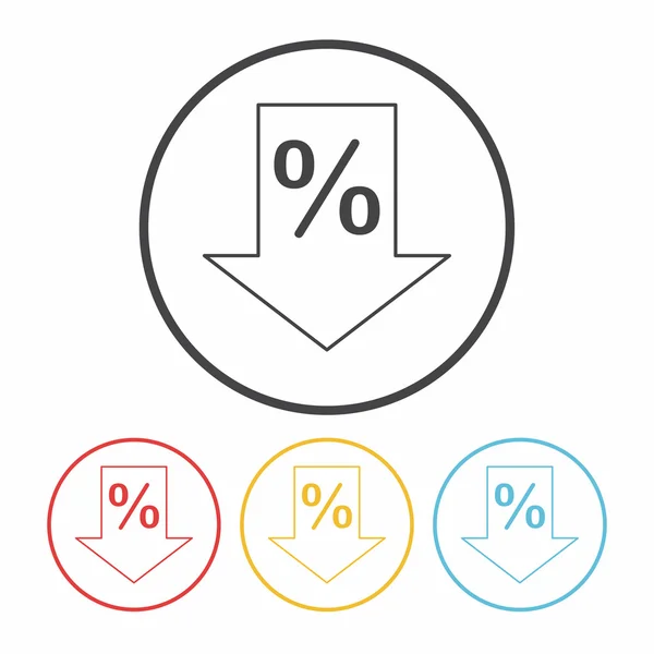 Verkauf Rabattlinie Symbol Vektor Illustration — Stockvektor