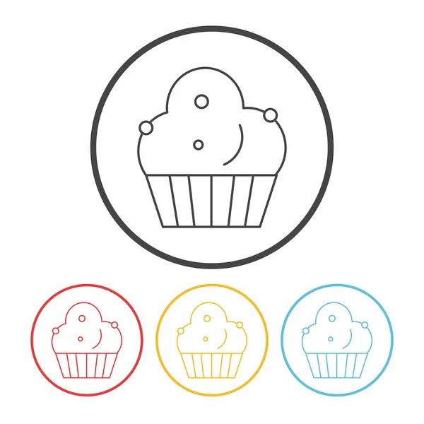 Linha cupcake ícone vetor ilustração — Vetor de Stock