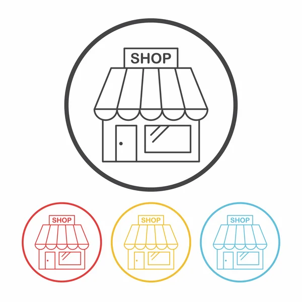 Торговий магазин лінія іконка Векторна ілюстрація — стоковий вектор