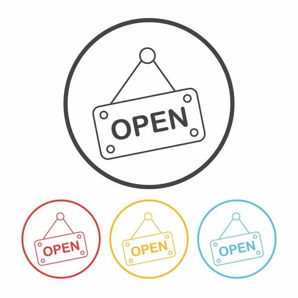 Boutique open line icône vectoriel illustration — Image vectorielle