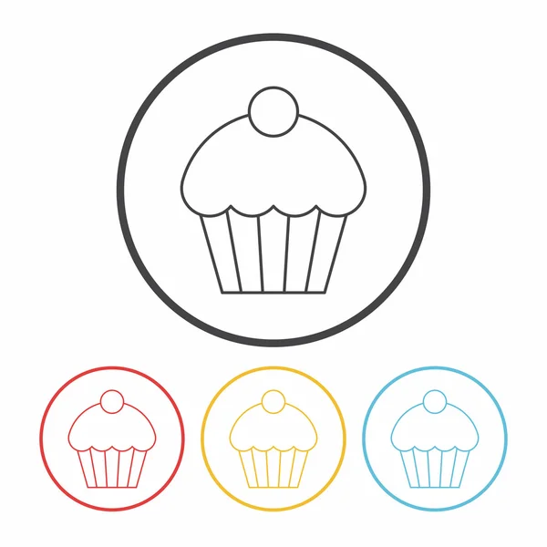 Linha cupcake ícone vetor ilustração — Vetor de Stock