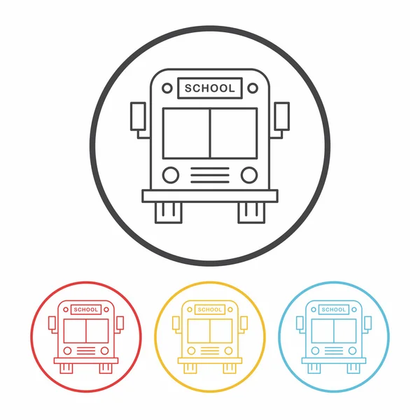 Escola linha de ônibus ícone vetor ilustração — Vetor de Stock