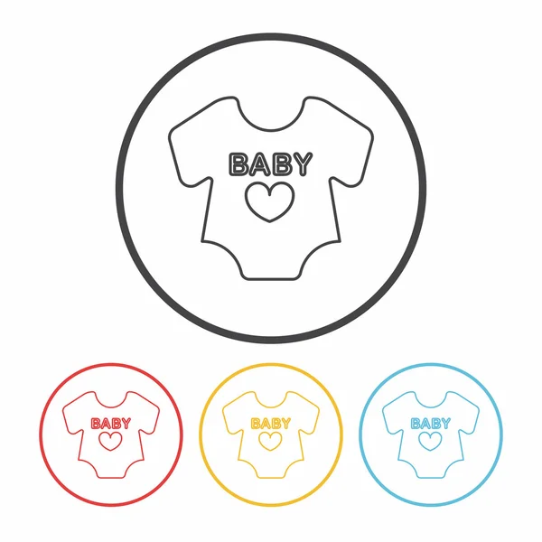 Linha de roupas de bebê ícone vetor ilustração —  Vetores de Stock