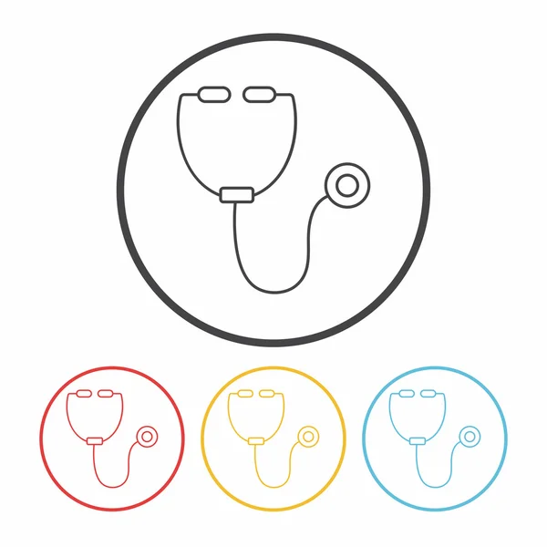 Illustration vectorielle d'icône de ligne de stéthoscope — Image vectorielle