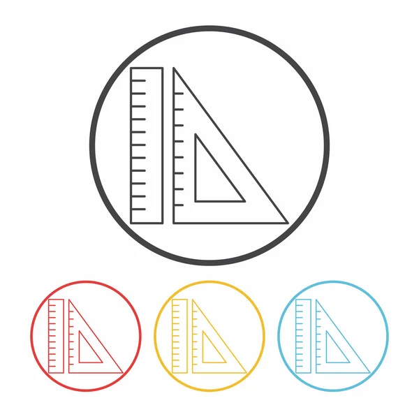 Triángulo regla línea icono vector ilustración — Archivo Imágenes Vectoriales