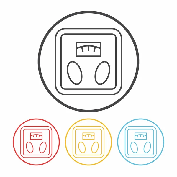 Illustration vectorielle d'icône de ligne de machine de pesage — Image vectorielle