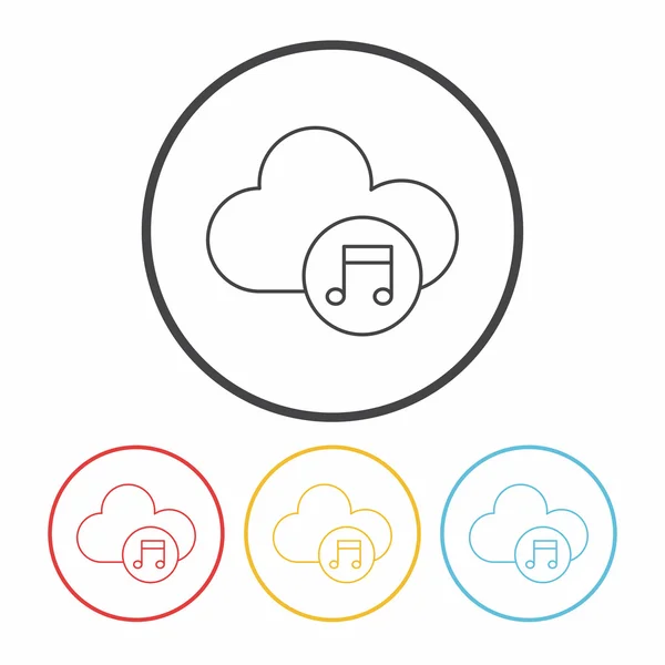 I-cloud icône de ligne — Image vectorielle