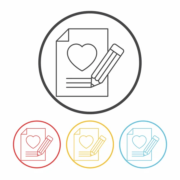 Love letter line icon — Stock Vector