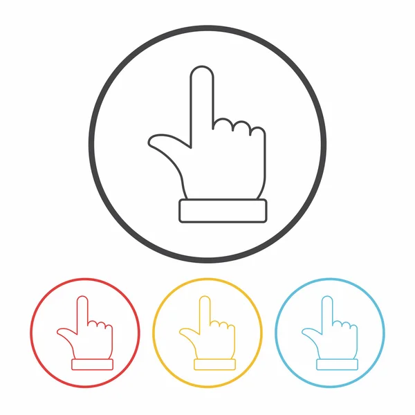 Fingerpfeil Linie Symbol Vektor Illustration — Stockvektor