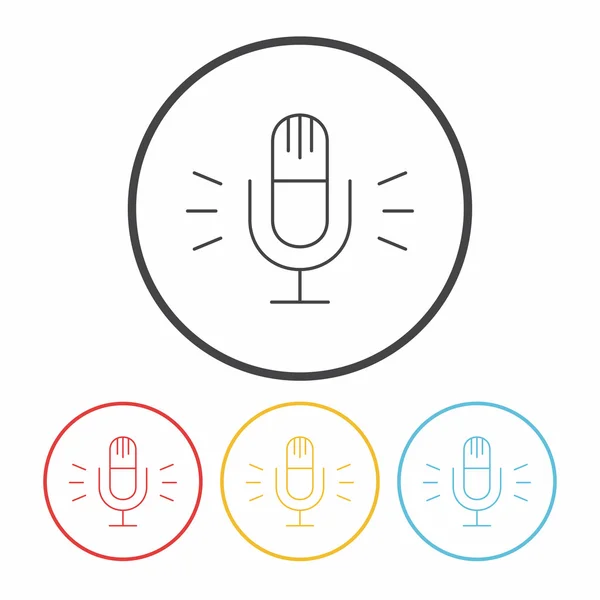 Microphone line icon — Stock Vector