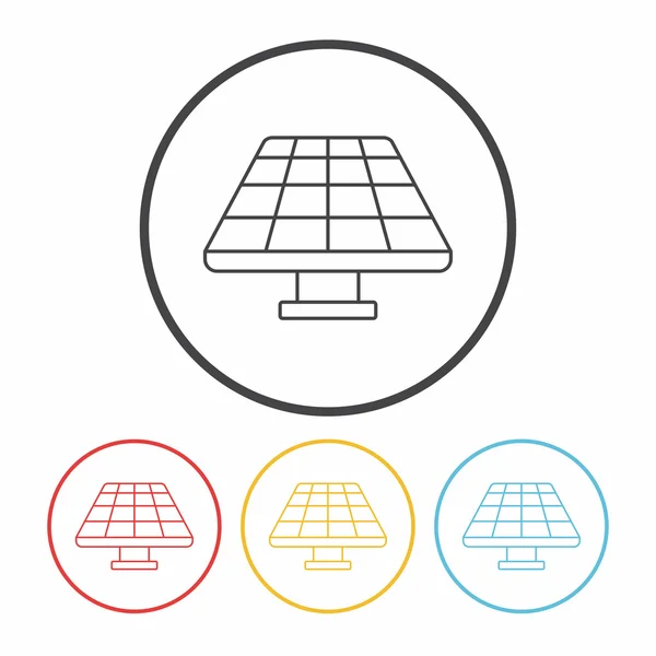 Çevre koruma kavramı güneş enerjisi satırı simgesi — Stok Vektör