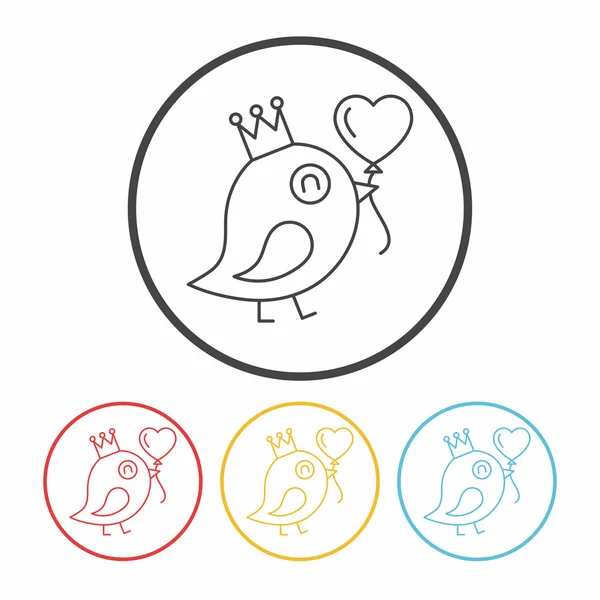 Amoureux oiseaux ligne icône — Image vectorielle