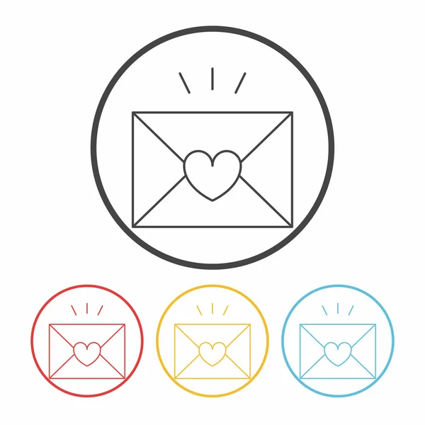 Ikona čáry milostný dopis — Stockový vektor