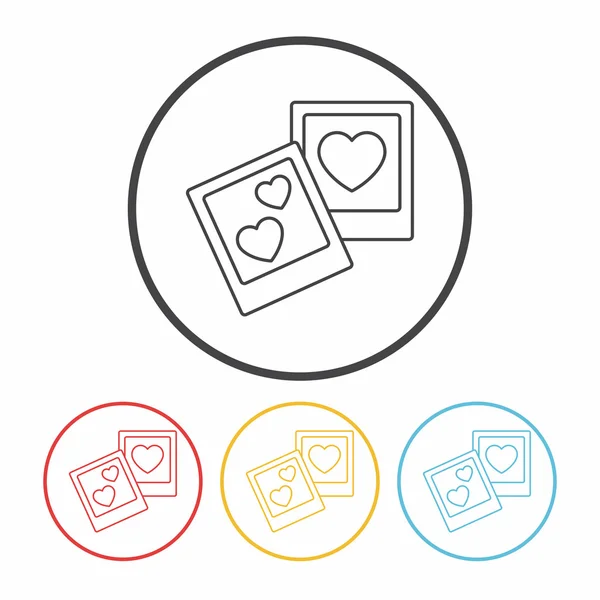 Love photo line icon — Stock Vector